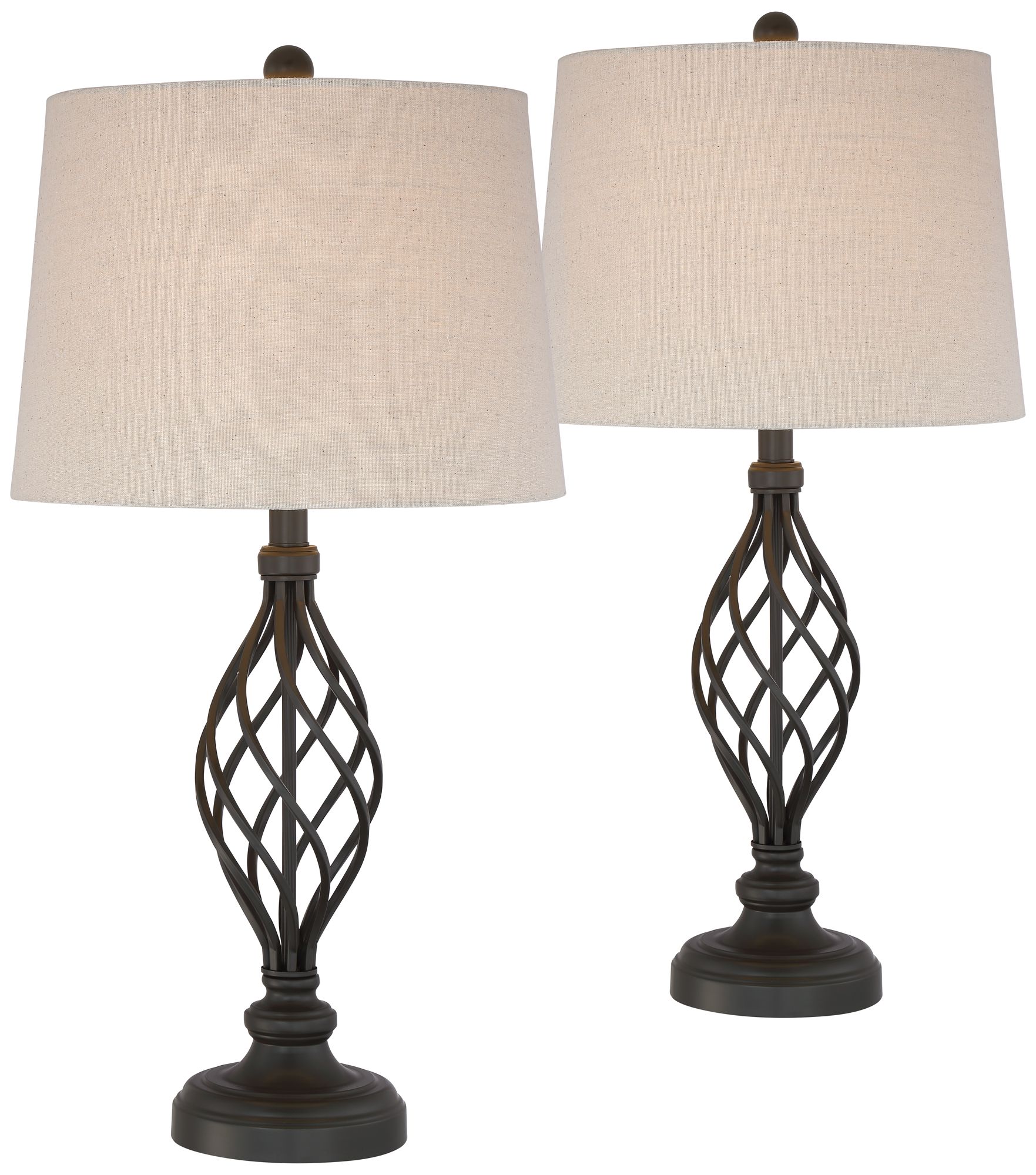 Annie Iron Scroll Lamps Set of 2 with Table Top Dimmers