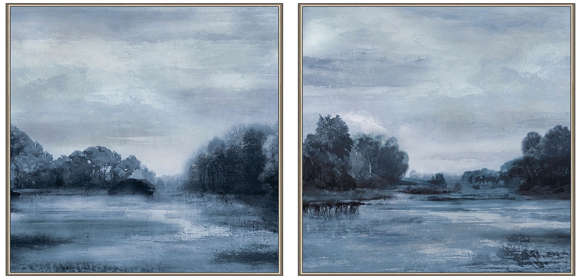 Paragon Morning Calm 25" Square 2-piece Framed Giclee Wall Art Set