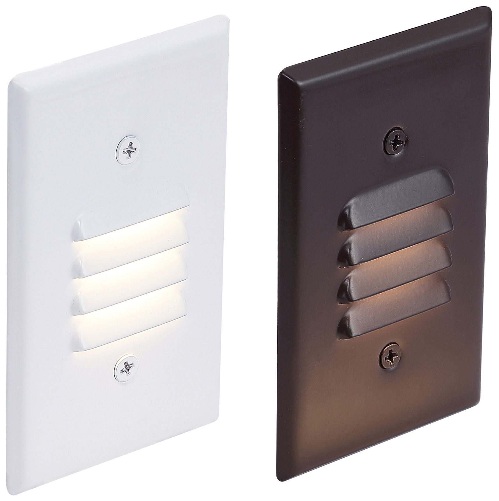Cyber Tech White-Bronze Vertical LED Step Lights Set of 2