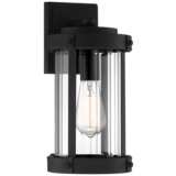 Stan 13 3/4&quot; High Black and Clear Glass Outdoor Wall Light