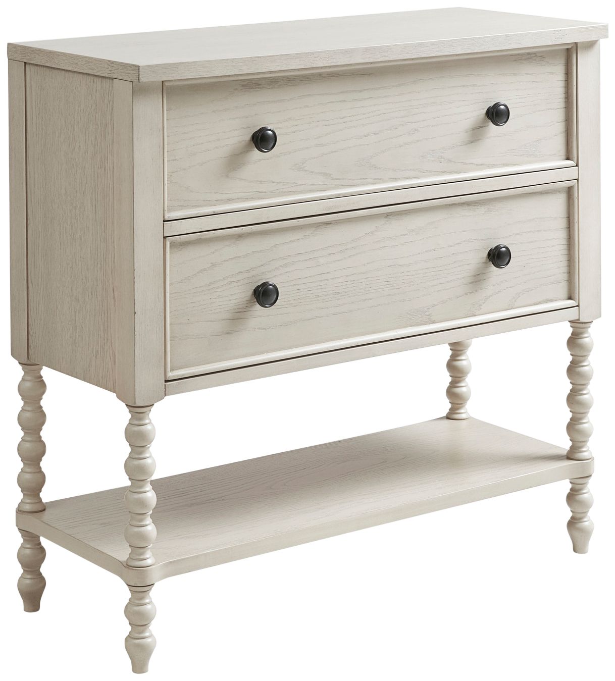 Beckett 36" Wide Antique White Wood 2-Drawer Accent Chest