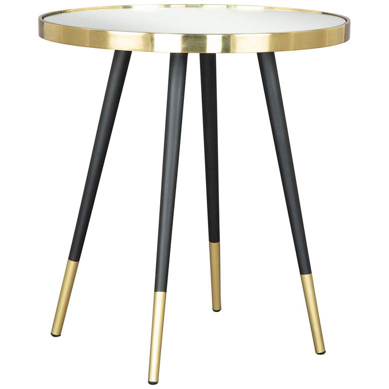 Zuo Particle 18&quot; Wide Gold Black Round Side Table