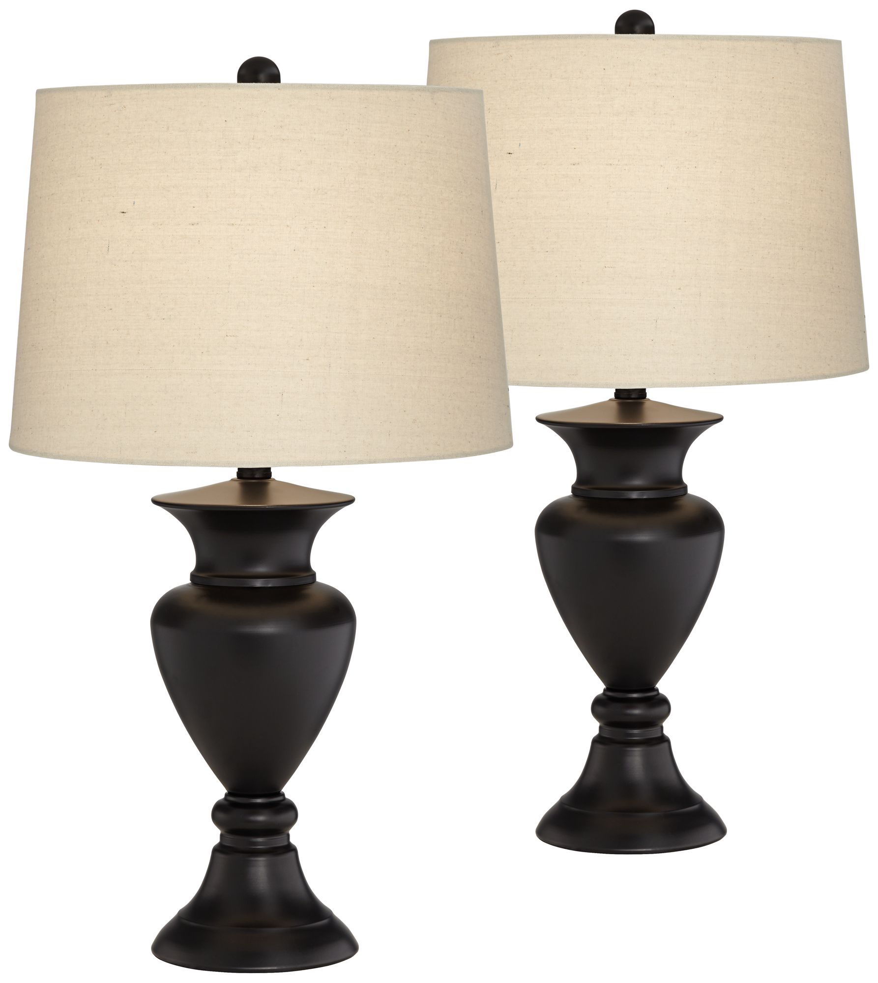 Metal Urn Bronze Table Lamps Set of 2 