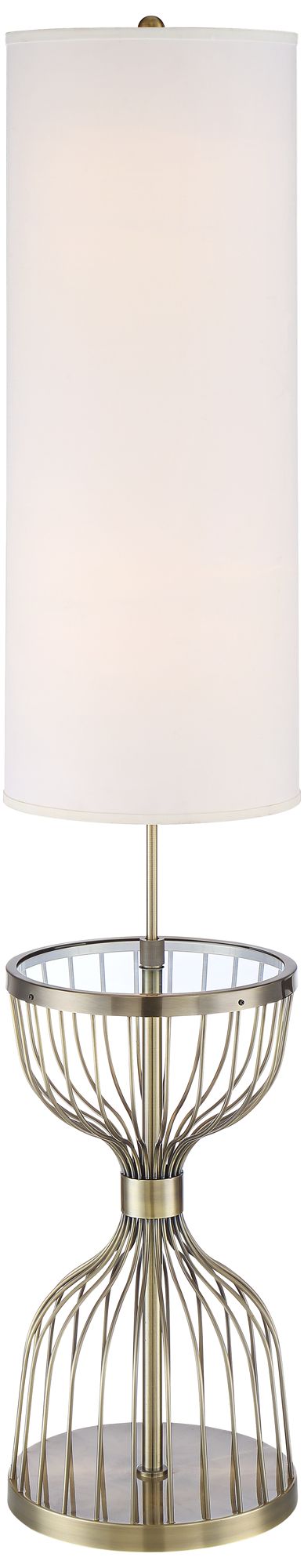 Possini Euro Hemmingway Antique Brass Tray Table Floor Lamp - #81A52 | Lamps Plus