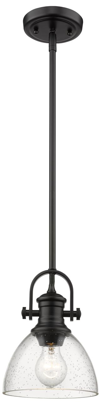 Hines 7" Wide Matte Black Mini Pendant Light 81D34 Lamps Plus