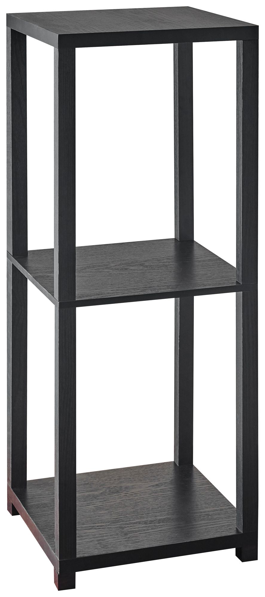 Lawrence 27 3/4"H Black Wood 2-Shelf Short Pedestal Table