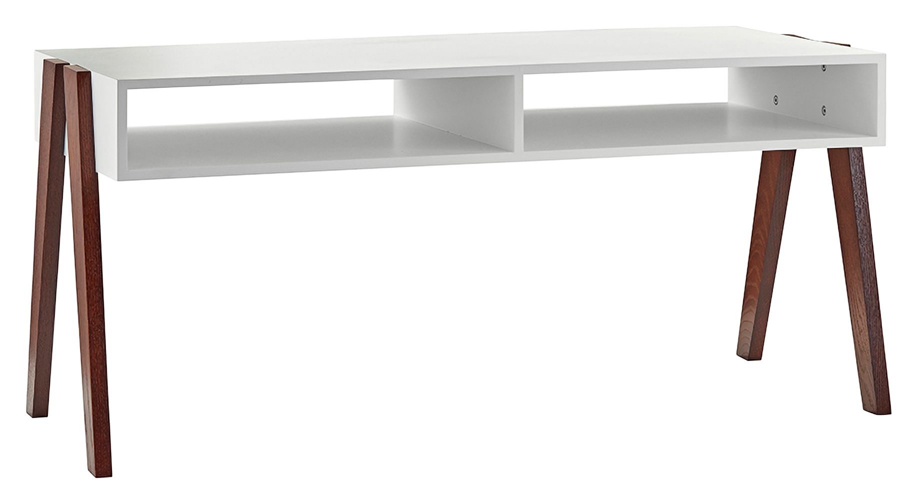 Laurel 40 3/4" Wide Painted White and Walnut Coffee Table