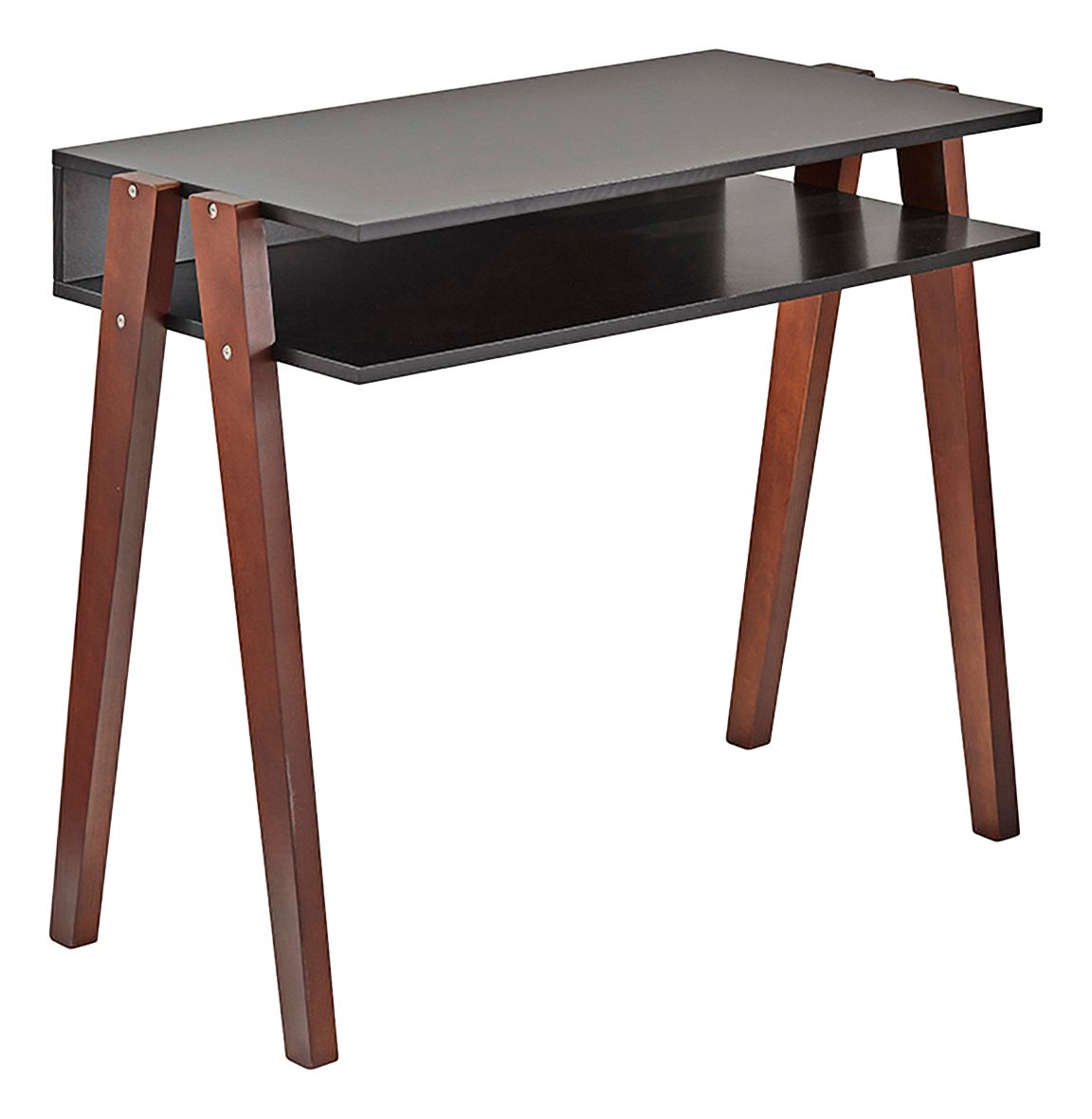 Laurel 33 1/2" Wide Painted Black and Walnut Desk