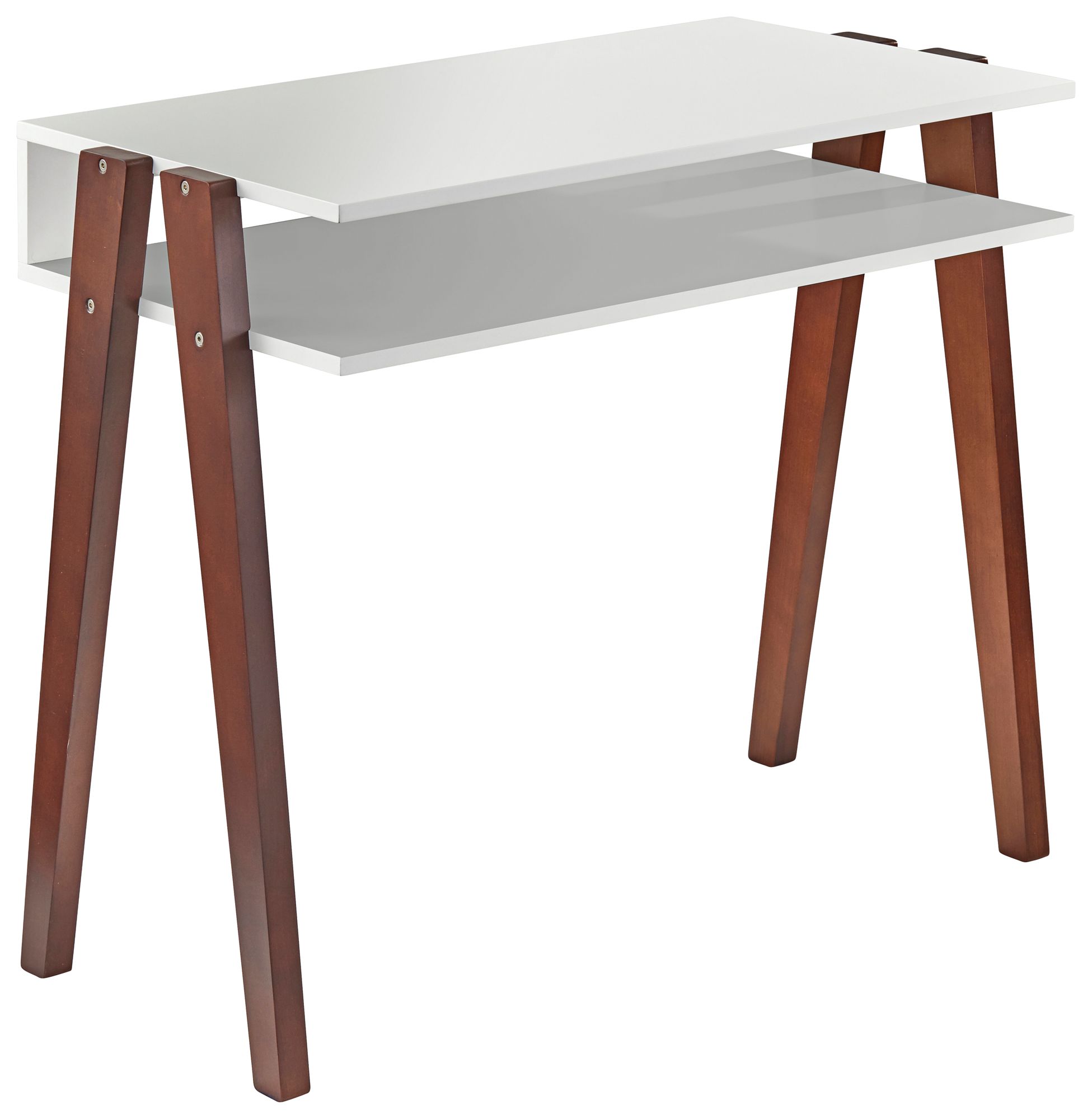 Laurel 33 1 2 Wide Painted White And Walnut Desk 81e46 Lamps