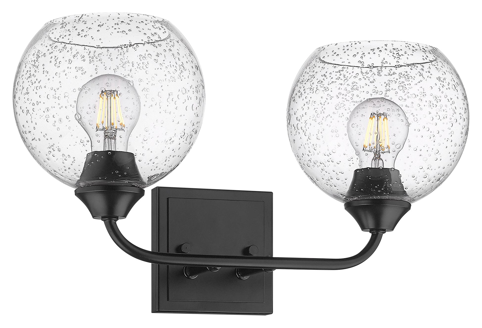 Ormond 10 1/4" High Matte Black 2-Light Wall Sconce