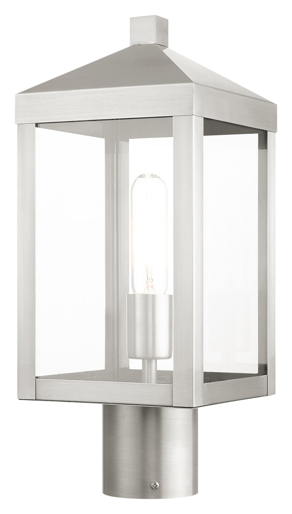 Nyack 15 1/4" High Brushed Nickel Outdoor Post Light