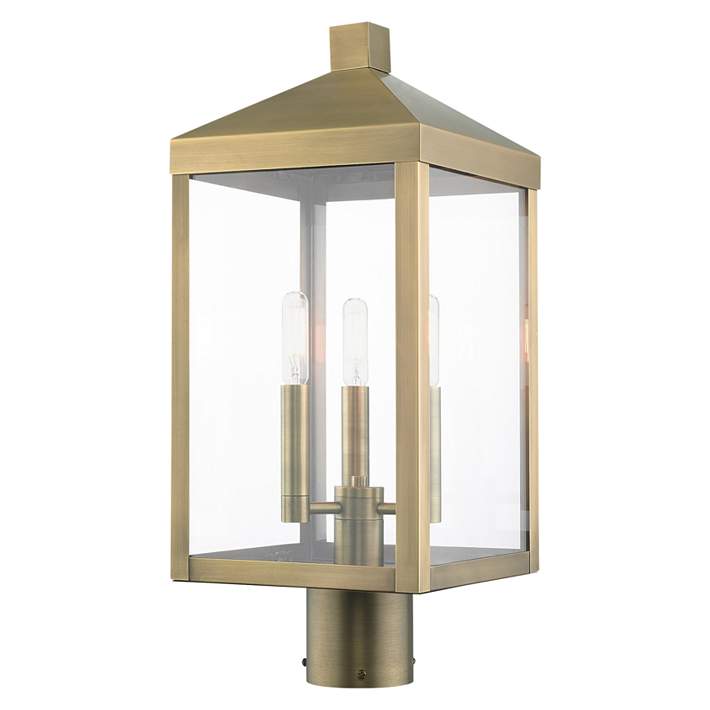 High Antique Brass Outdoor Post Light, Brass Lamp Post Light