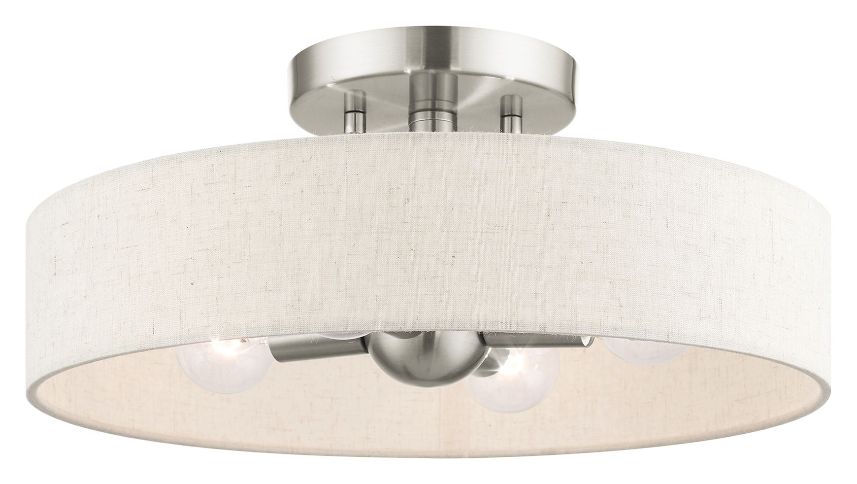 Livex Lighting Venlo 14" Wide Brushed Nickel 4-light Drum Ceiling Light