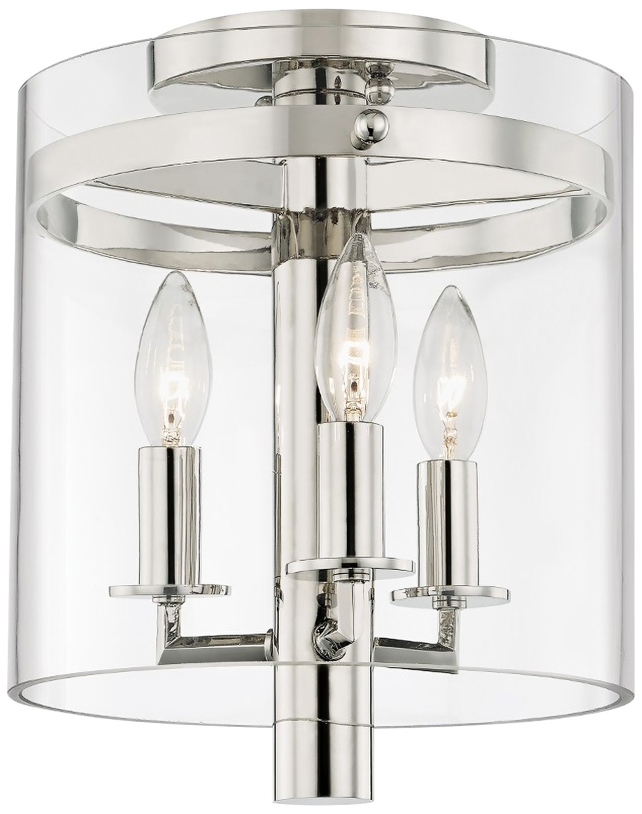 Baxter 10" Wide Polished Nickel 3-Light Ceiling Light