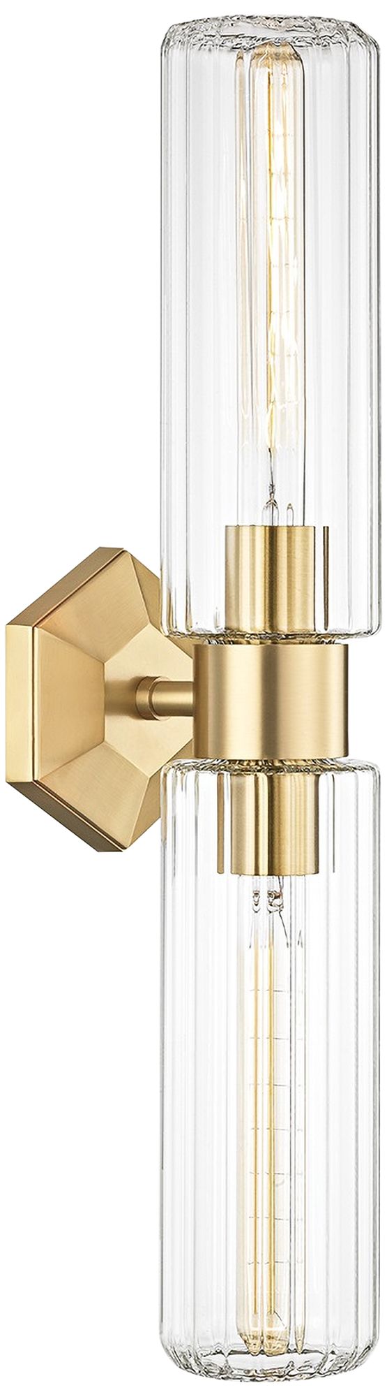Roebling 23 3/4" High Aged Brass 2-Light Wall Sconce