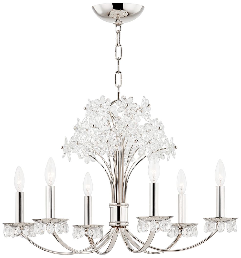 Beaumont 30" Wide Polished Nickel 6-Light LED Chandelier