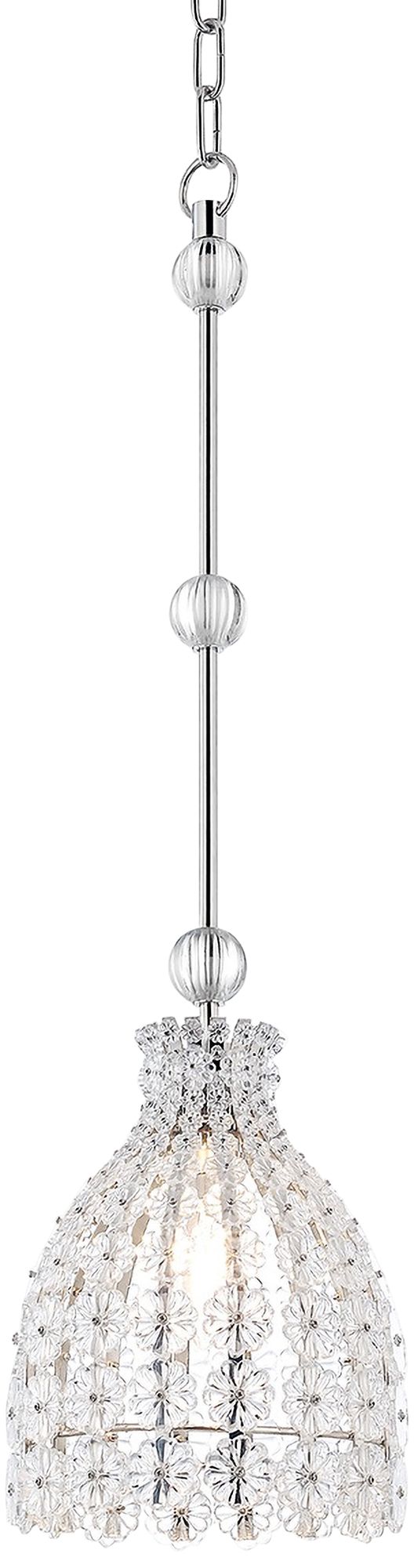 Floral Park 7 1/2" Wide Polished Nickel Mini Pendant Light