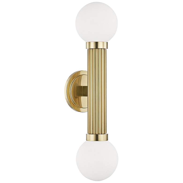 Reade 21 3/4&quot; High Aged Brass 2-Light LED Wall Sconce