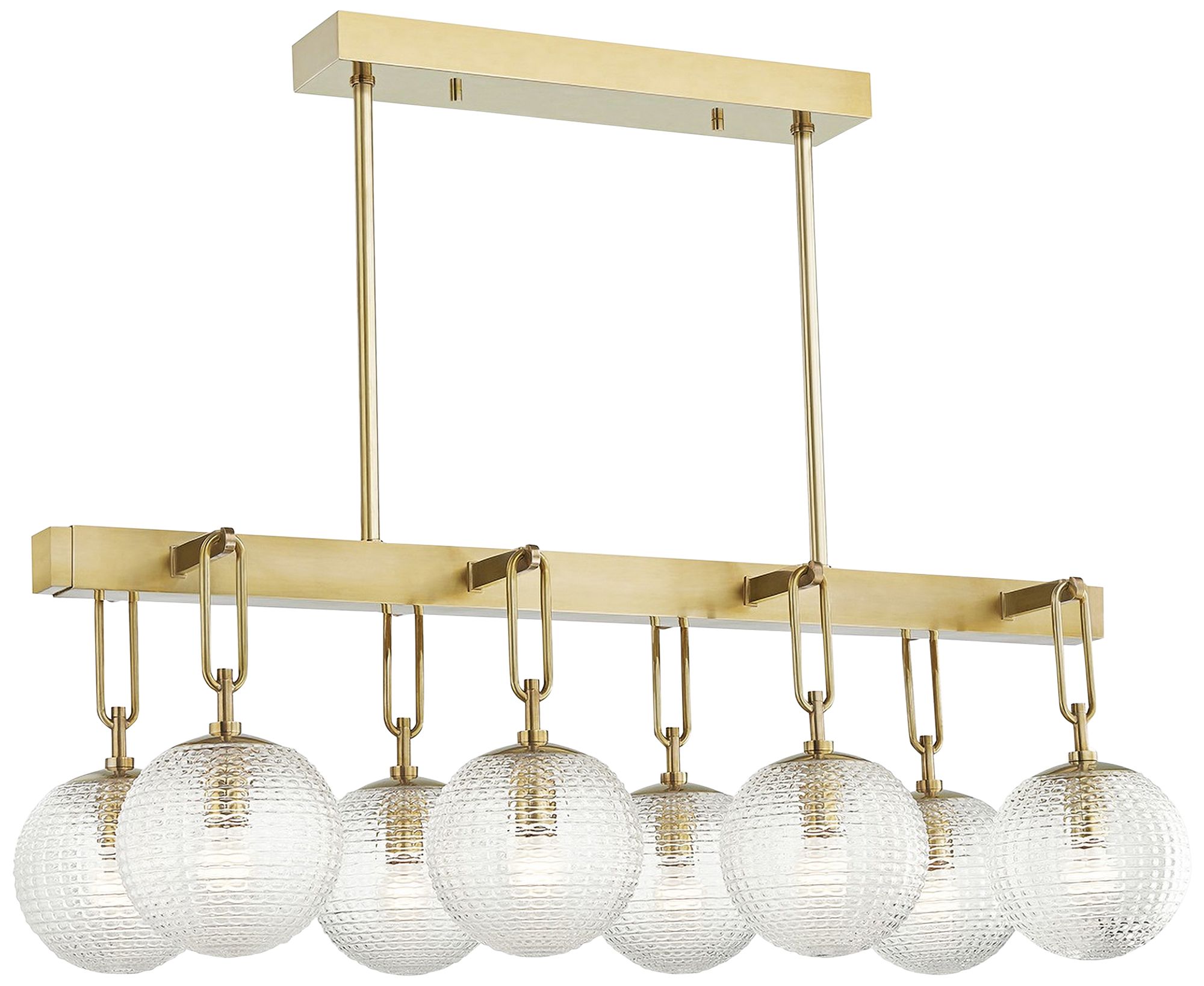 Jewett 46" Wide Aged Brass 8-Light Island Pendant Light