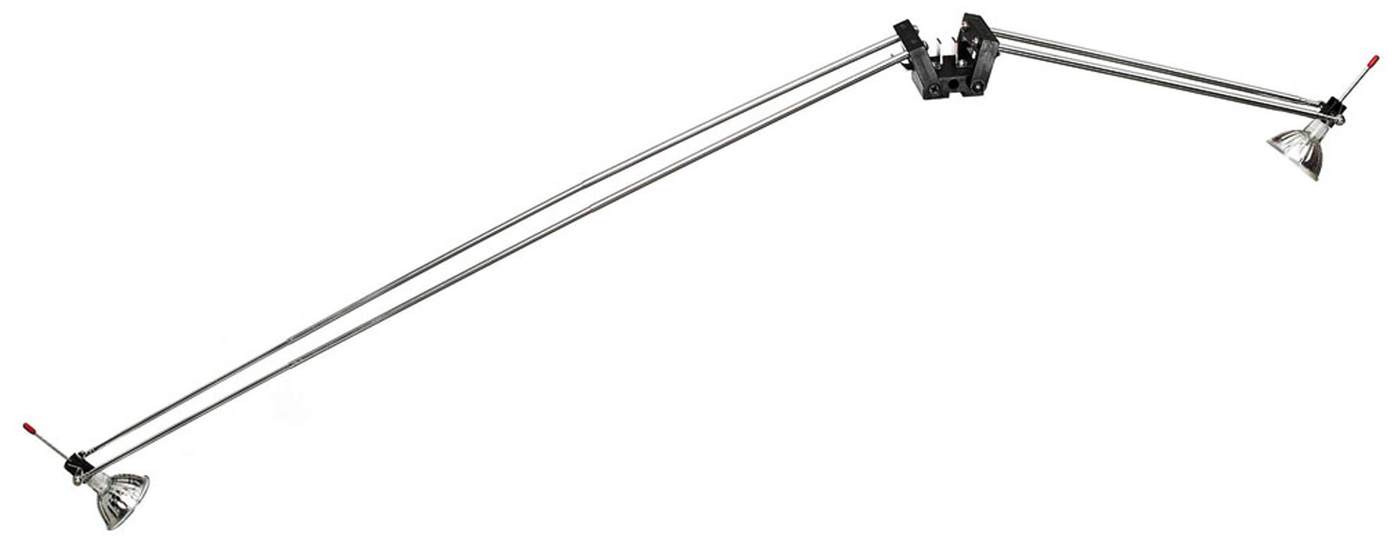 Bourne 2" Wide Black and Chrome 2-Light Telescopic Display Light