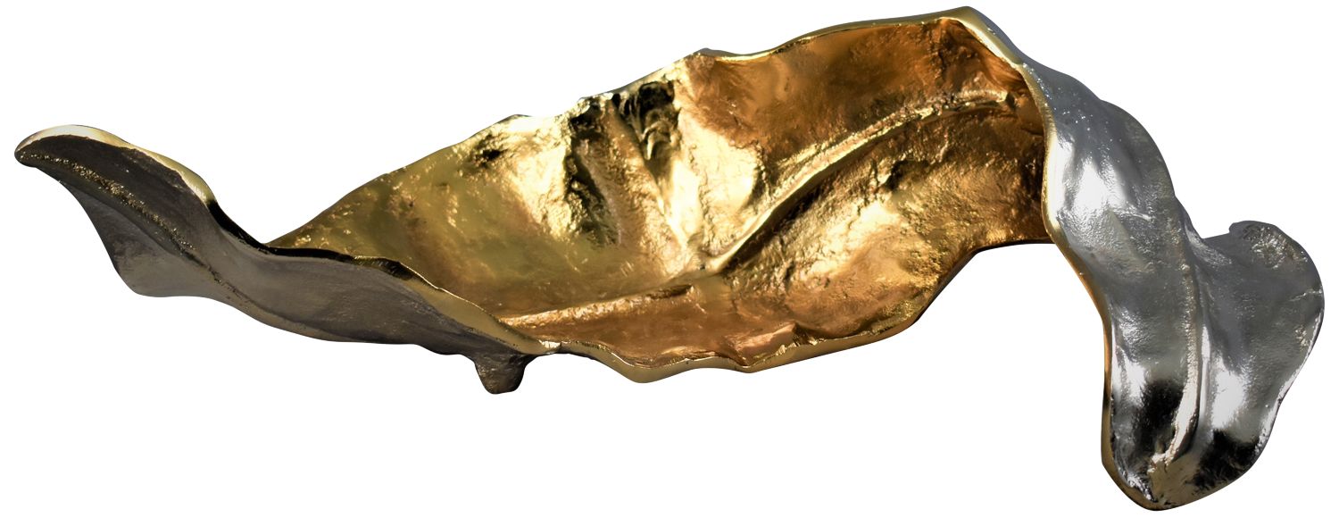 Willow Larger Leaf II Gold and Silver 20"W Metal Sculpture