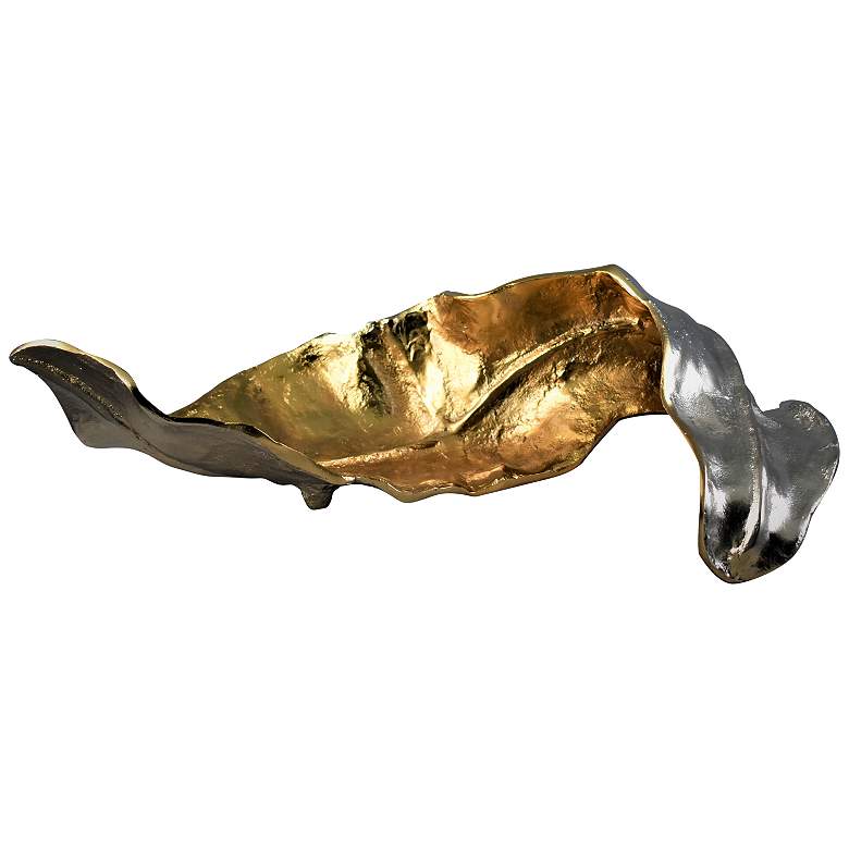Willow Larger Leaf II Gold and Silver 20&quot;W Metal Sculpture