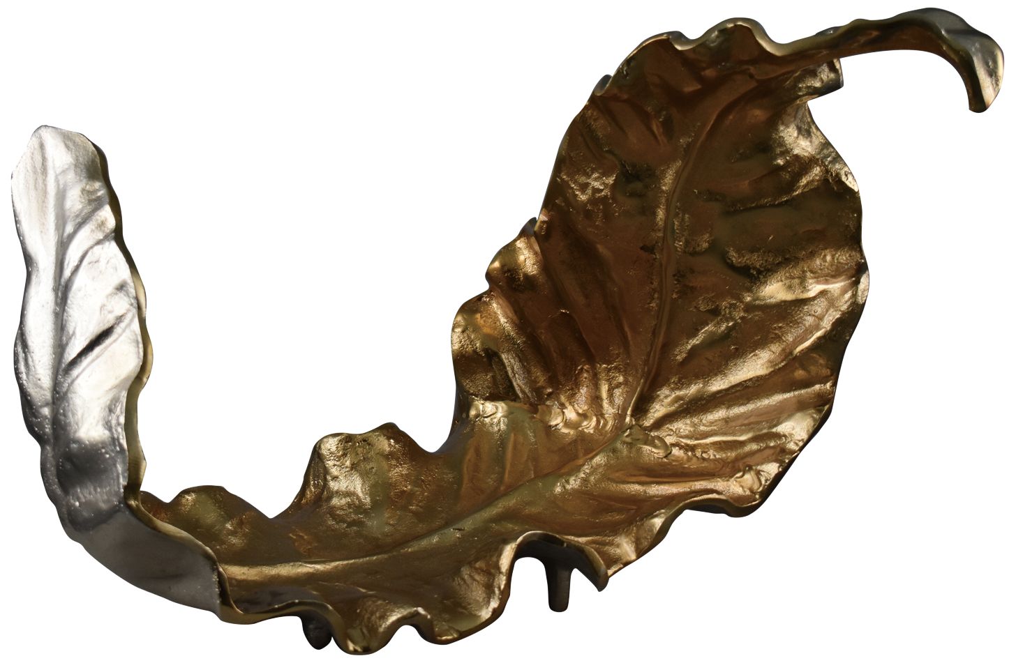 Willow Medium Leaf I Gold Silver 18 1/2"W Metal Sculpture