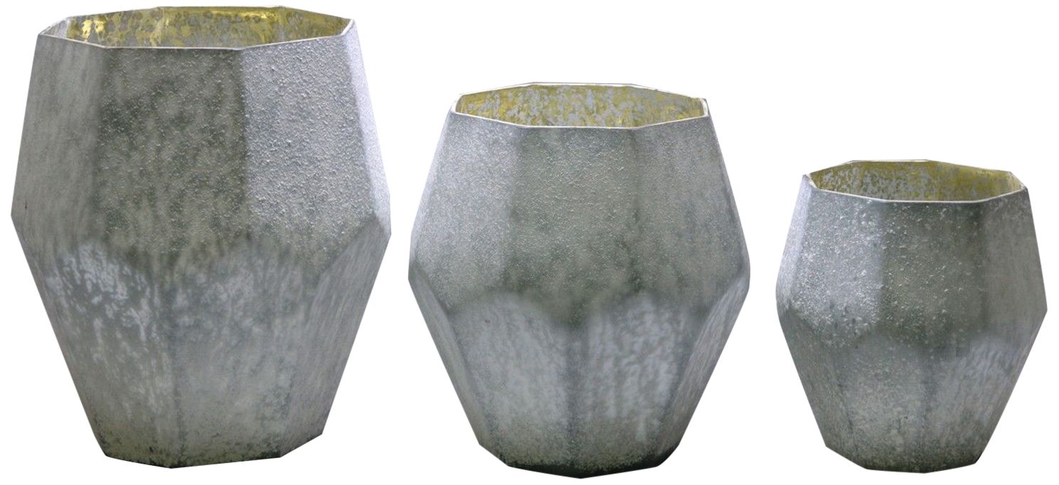 Crestview Collection Gray Glass Vases Set of 3