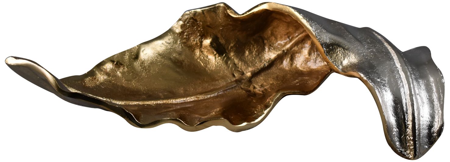 Willow Medium Leaf II Gold Silver 15 1/4"W Metal Sculpture