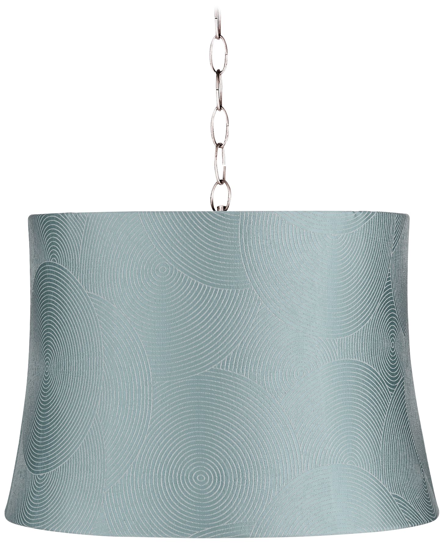 Croydon Blue 15" Wide Brushed Nickel Shaded Pendant Light