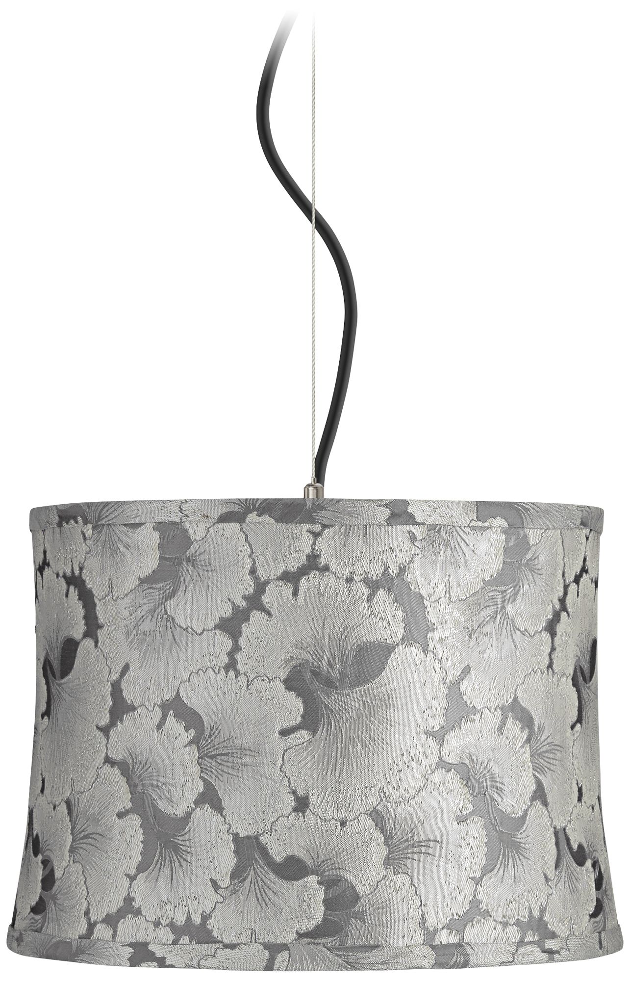 Silver Ginkgo Shade 14" Wide Pendant Light