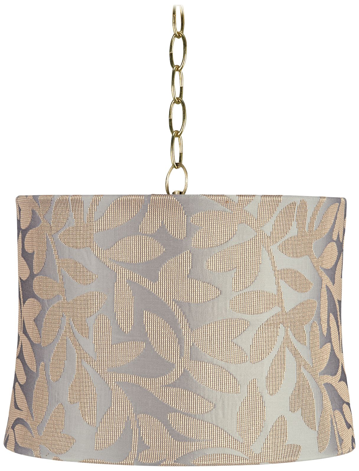 Le Mans 14" Wide Antique Brass Shaded Pendant Light