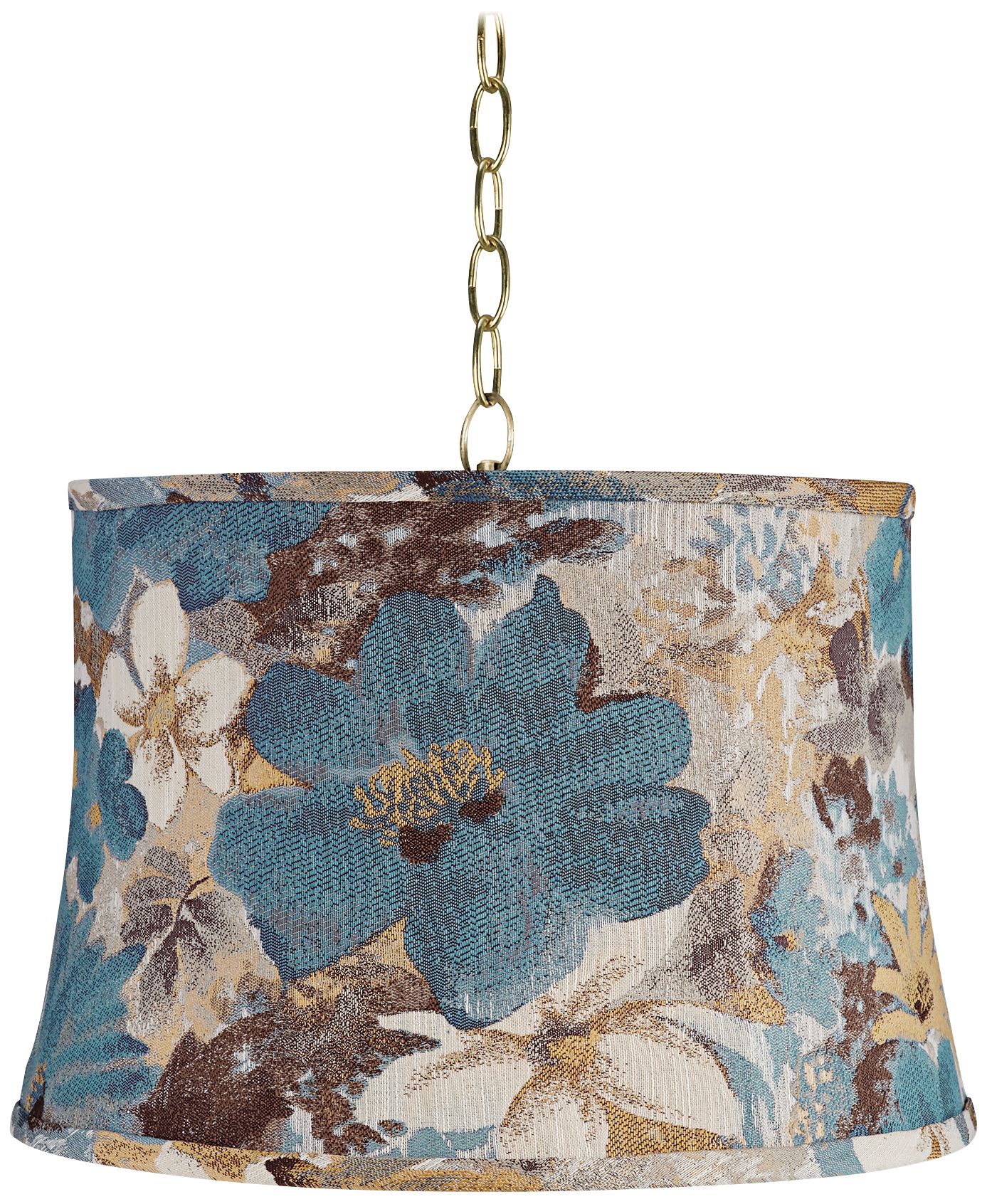 Notre Dame 16" Wide Antique Brass Shaded Pendant Light