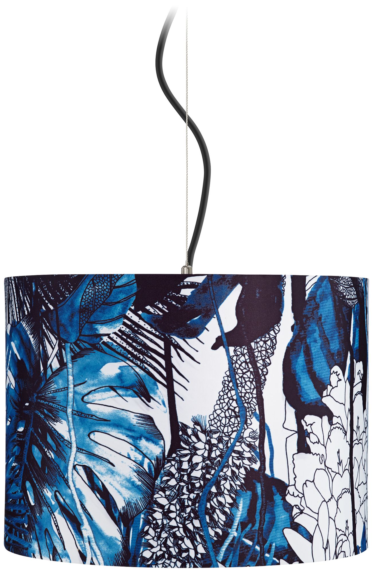Blue Leaves Shade 15" Wide Pendant Light