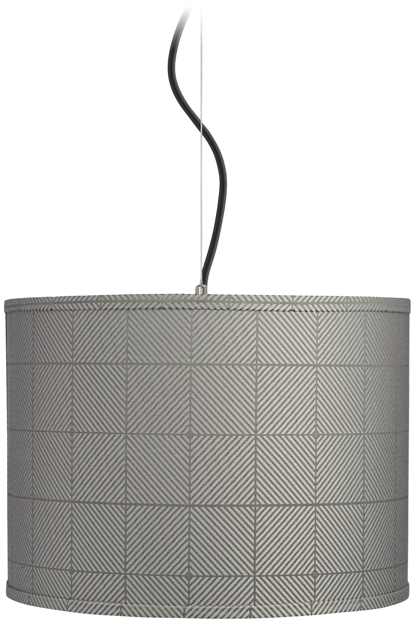 Gray Grid Shade 15" Wide Pendant Light