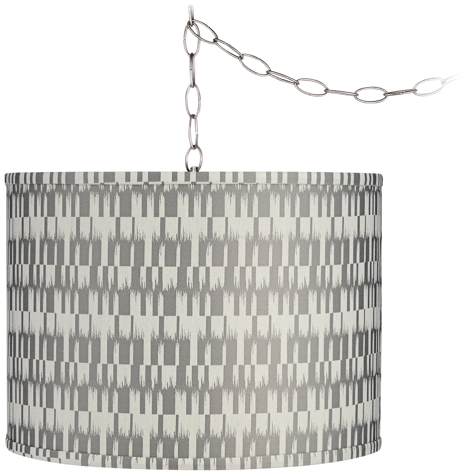Neutrals 15" Wide Brushed Nickel Plug-In Swag Chandelier