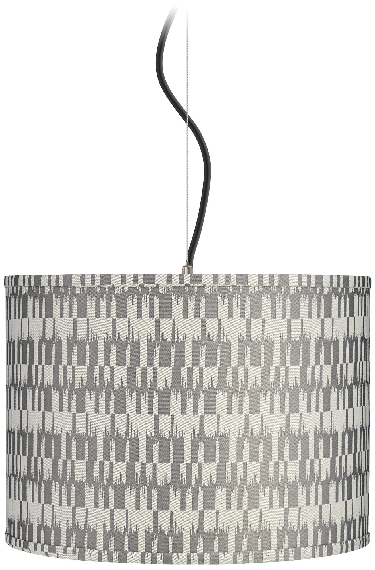 Gray and Cream Shade 15" Wide Pendant Light