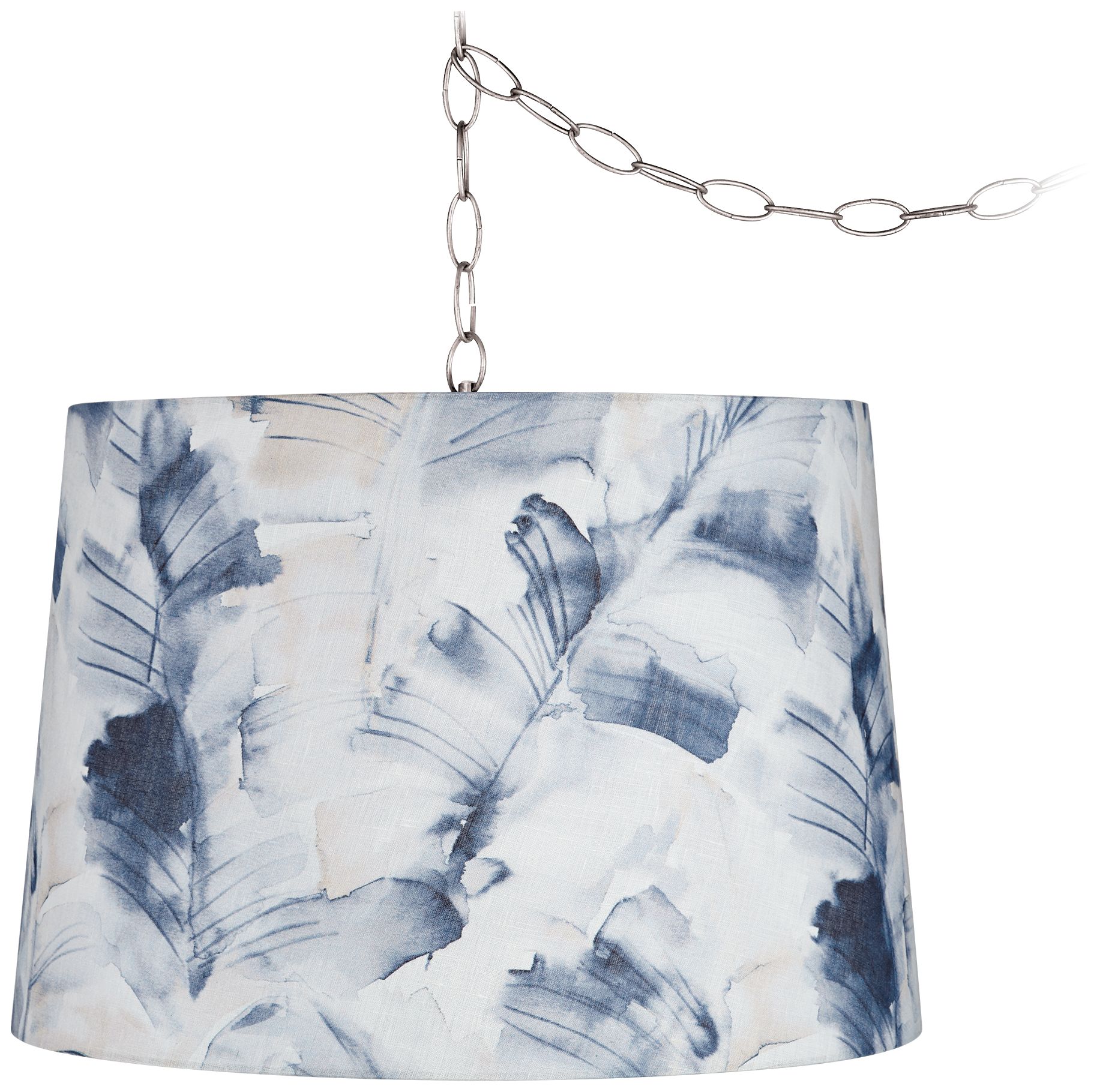 Watercolor 16" Wide Brushed Nickel Plug-In Swag Chandelier