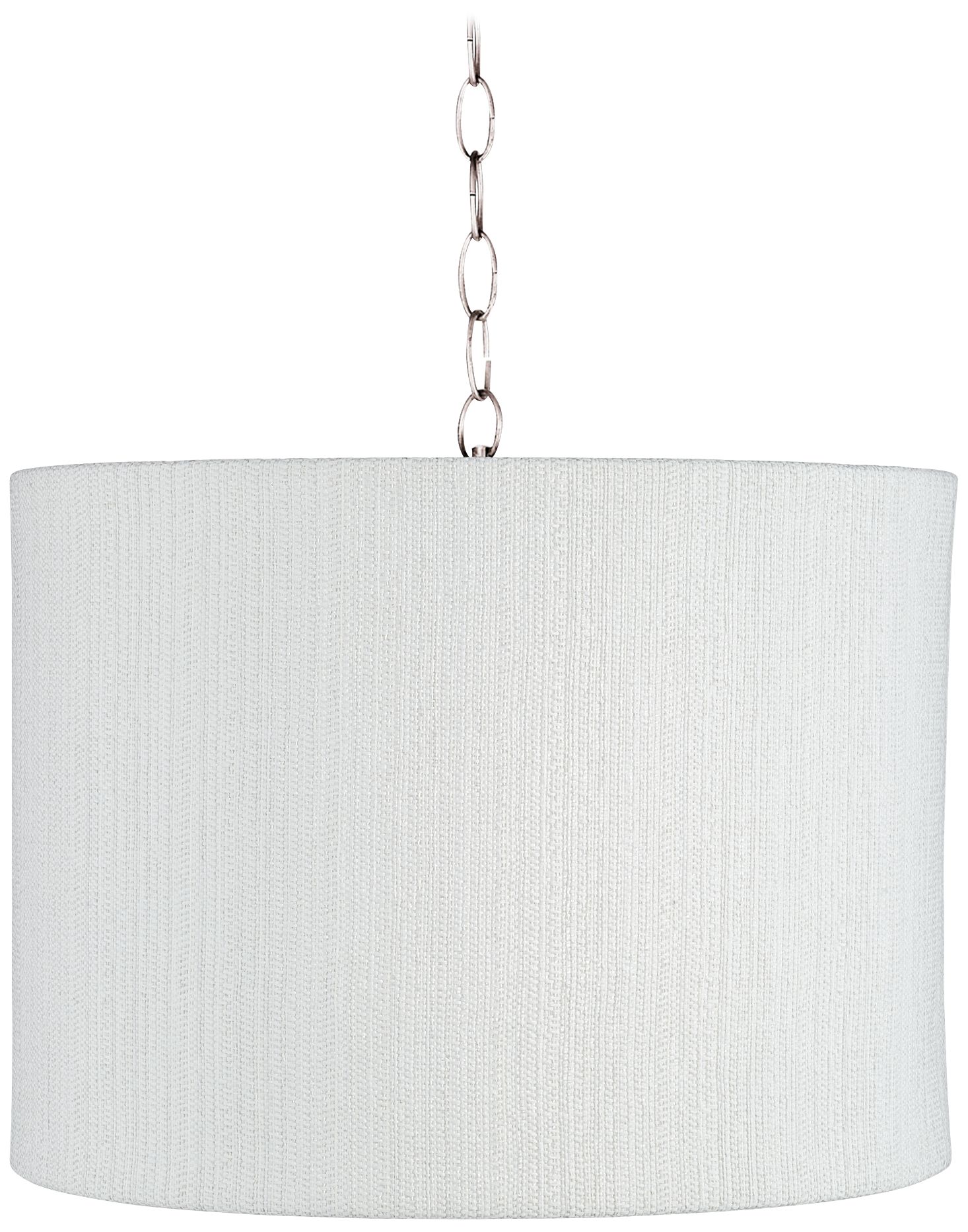 White Plastic Weave 15" Wide Brushed Nickel Pendant Light
