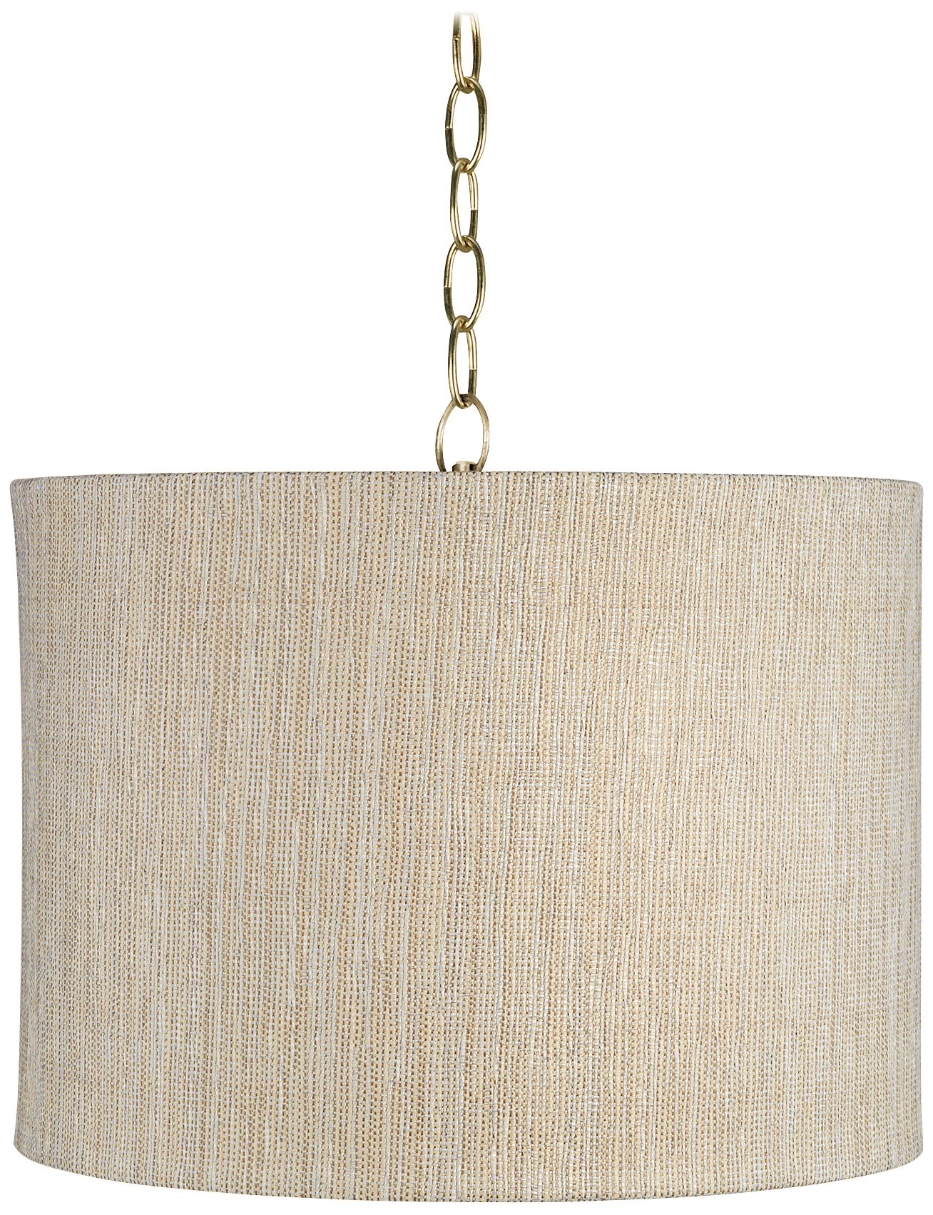 Gold and Silver 15" Wide Antique Brass Shaded Pendant Light