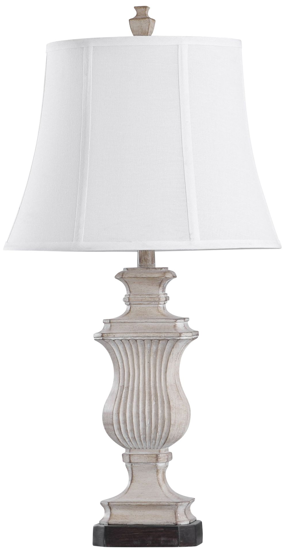 Richards Textured Cream Ribbed Urn Table Lamp