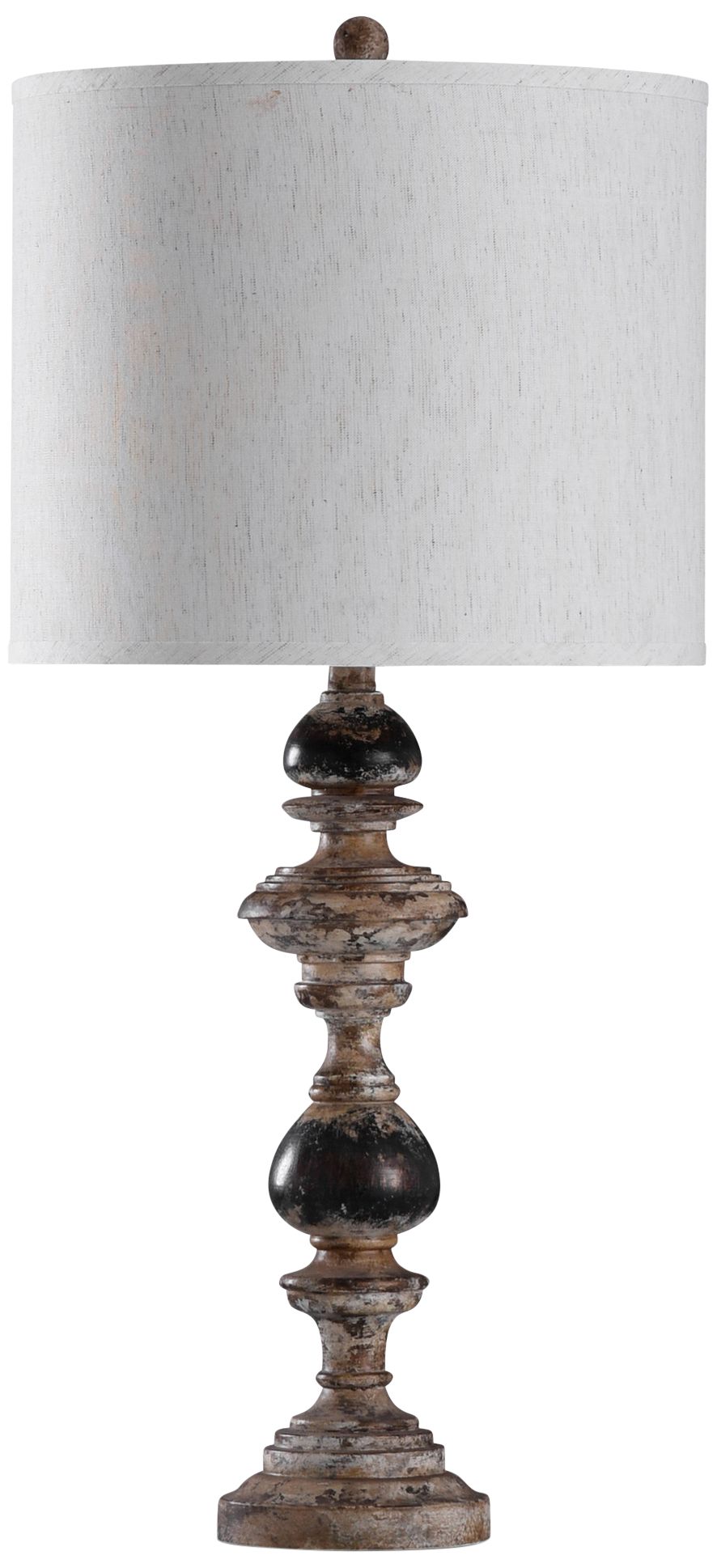 Bishop Weathered Wood Spindle Candlestick Table Lamp