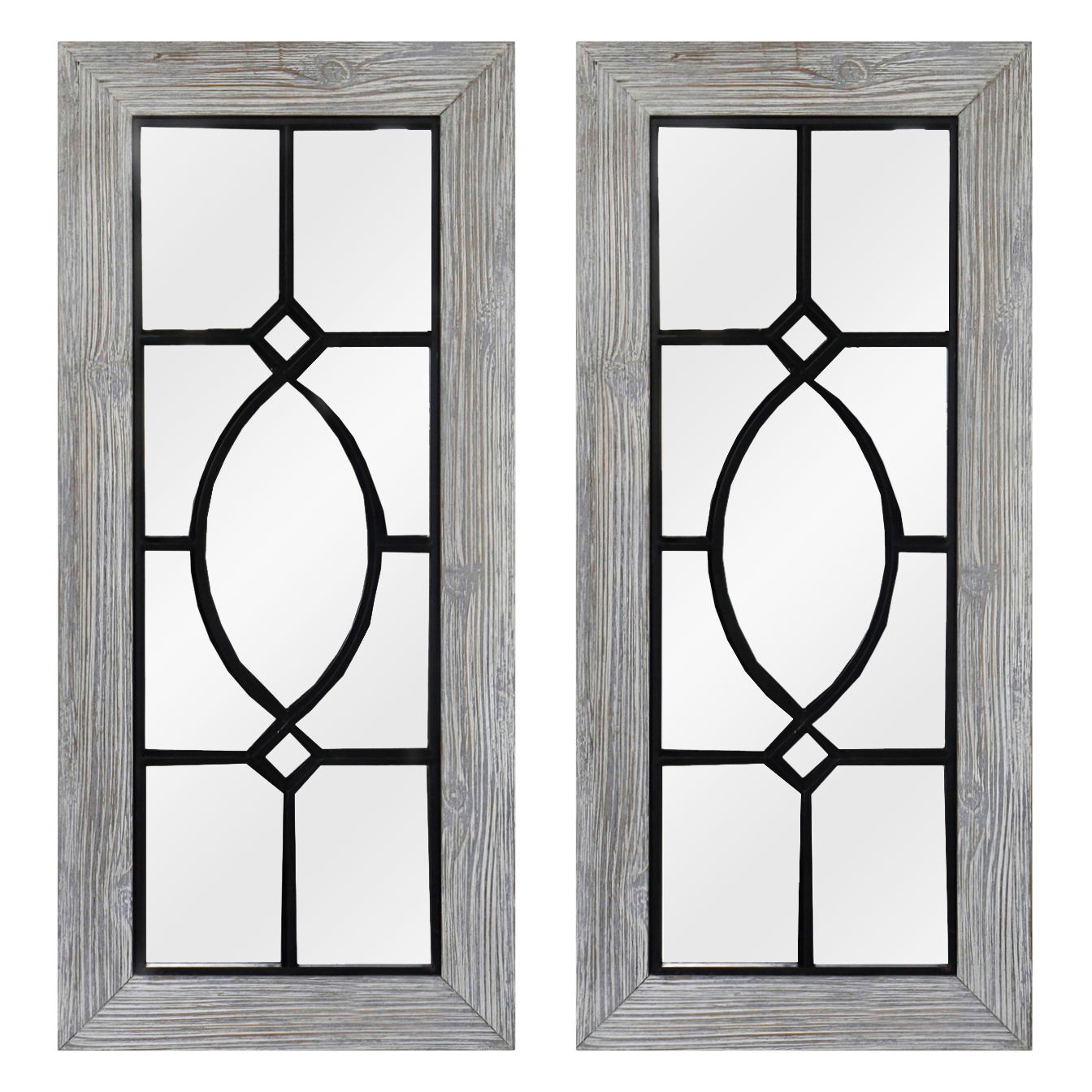 Boxy Rectangular Natural Wood 12" x 26" Wall Mirror