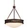 Embossed Faux Leather 20 1/2" Wide Bronze Pendant Light