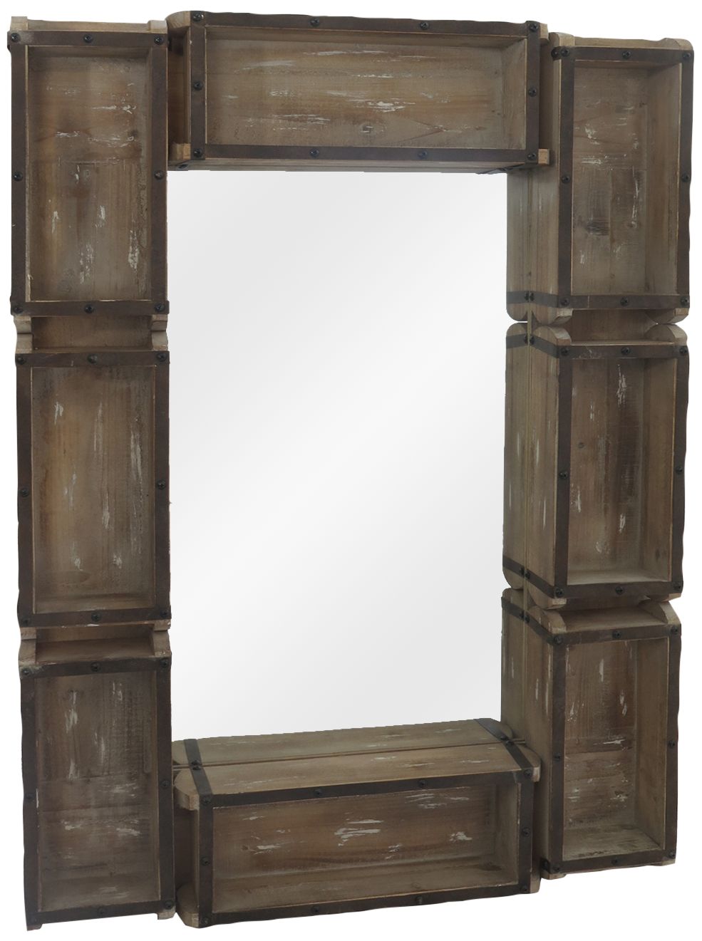 Lodge Reflection Dark Stain 26" x 36 1/4" Wood Mirror