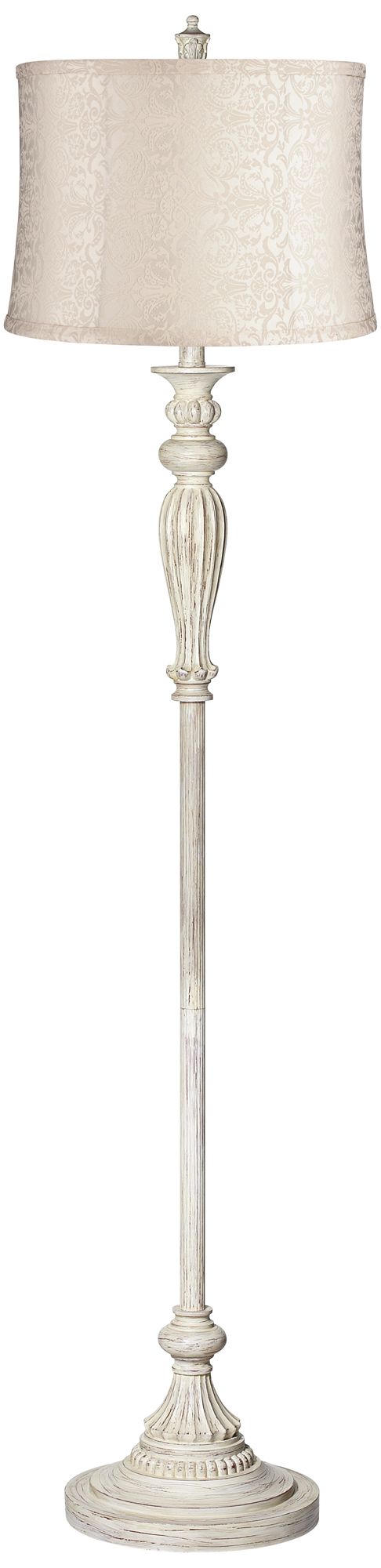 Cavani Shade Vintage Chic Antique White Floor Lamp