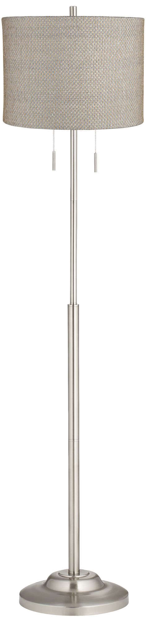 Abba Gray And Gold Twin Pull Chain Floor Lamp