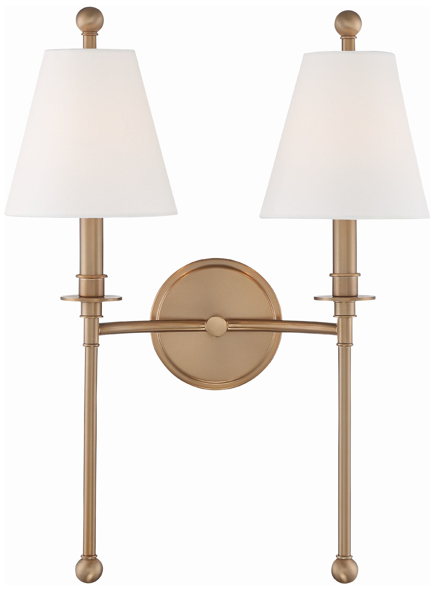 Crystorama Riverdale 14 1/2"H Aged Brass 2-Light Wall Sconce