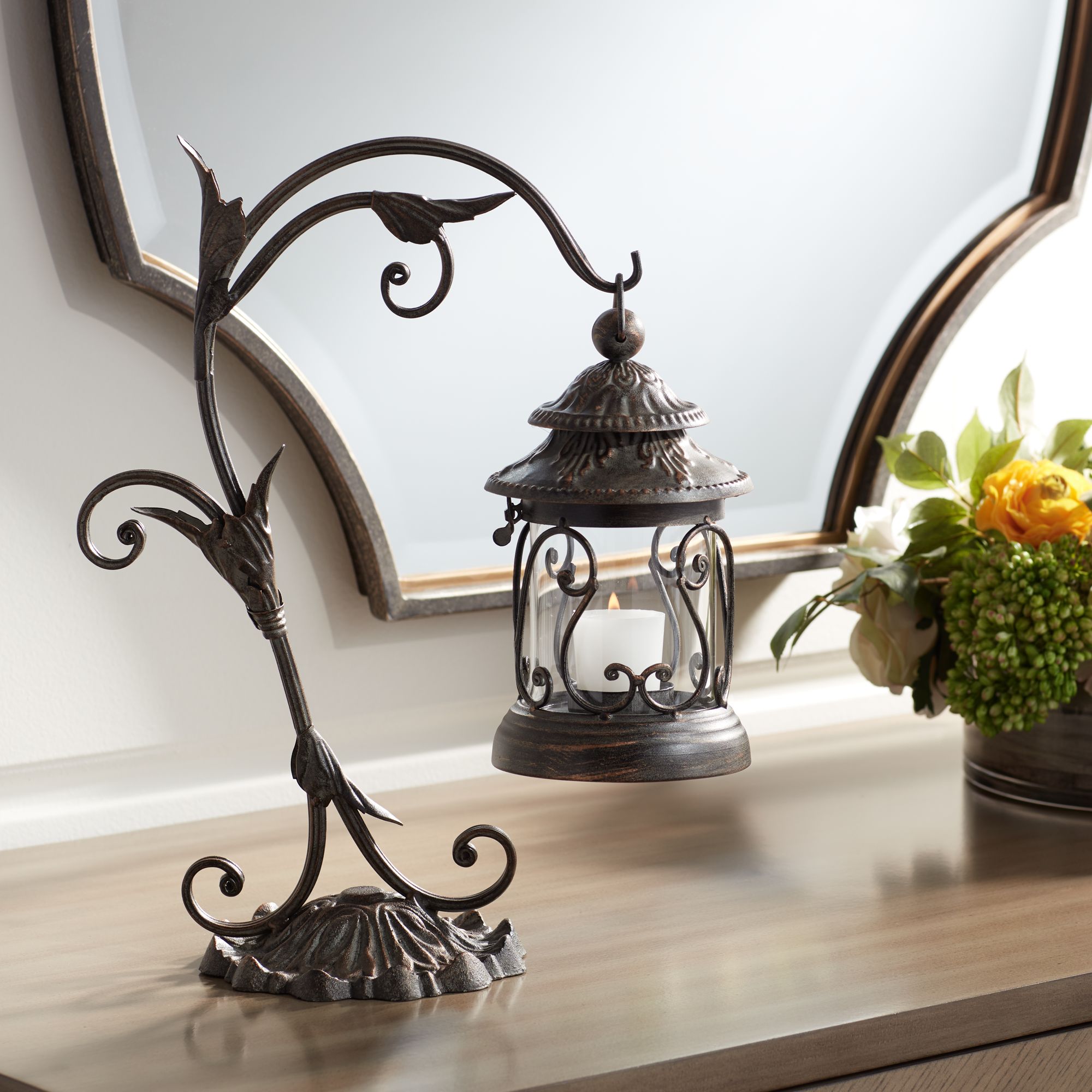 Leaf and Vine 17 1/2" High Pillar Candle Holder Lantern 736101086123 eBay