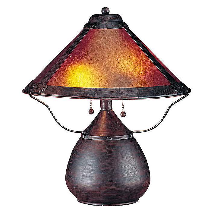 High Mica Accent Table Lamp, Antique Mission Style Table Lamps